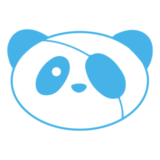 Covered Eye Panda Decal (Baby Blue)